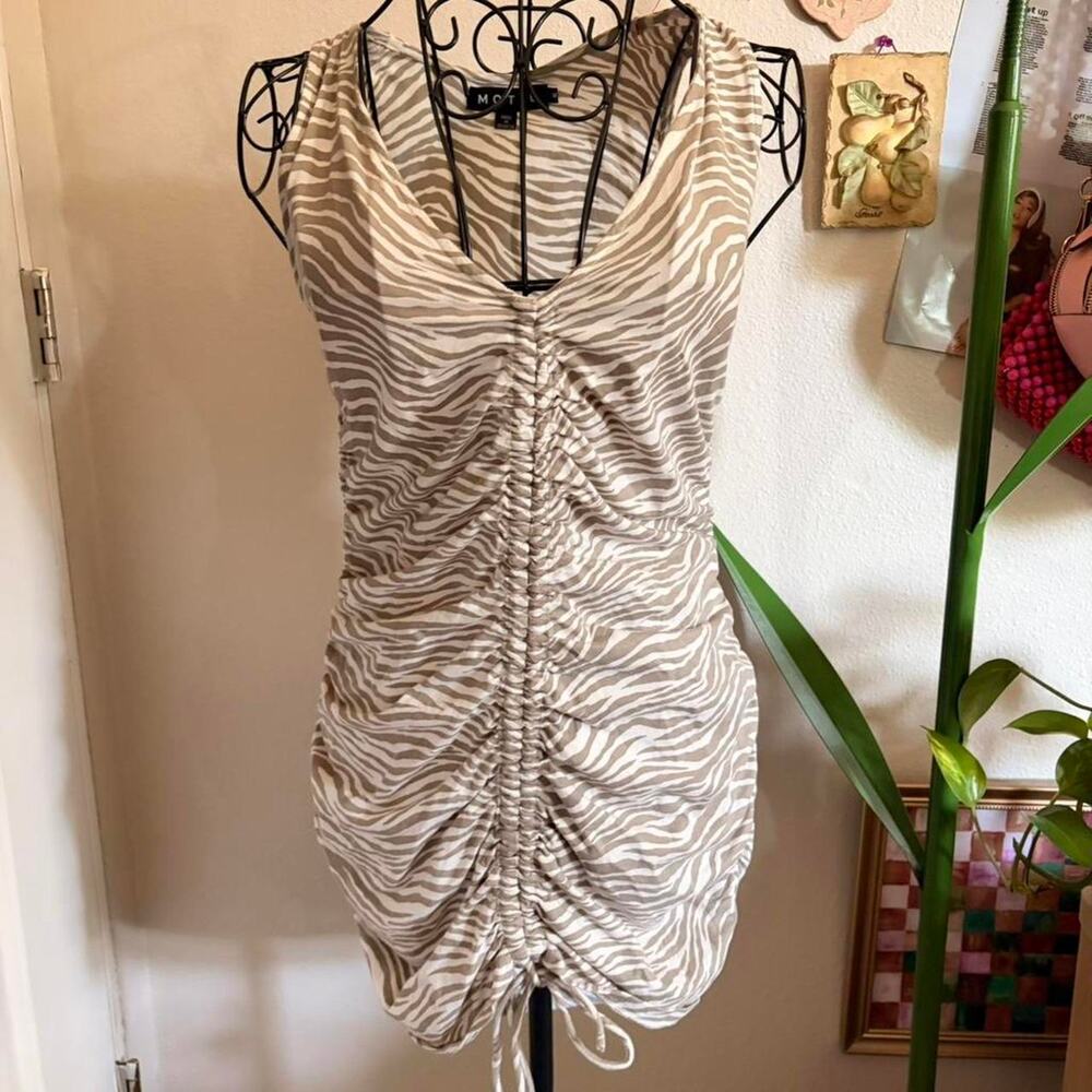 Motel Rocks Dilada Zebra Print Mini Dress M